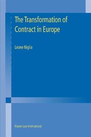 Cover of: The transformation of contract in the European Community