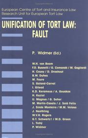 Cover of: Unification of tort law: fault