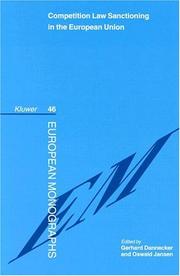 Cover of: Competition Law Sanctioning in the European Union by Gerhard Dannecker, Oswald Jansen