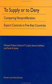 Cover of To Supply or to Deny by 