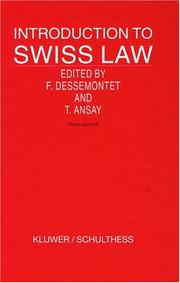 Cover of: Introduction To Swiss Law (Introduction to Swiss Law)