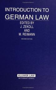 Cover of: Introduction to German Law by Mathias Reimann, Joachim Zekoll