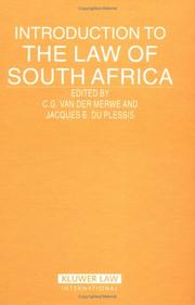 Cover of: Introduction to the law of South Africa by edited by C.G. van der Merwe, Jacques E. du Plessis ; with a foreword by Reinhard Zimmermann.