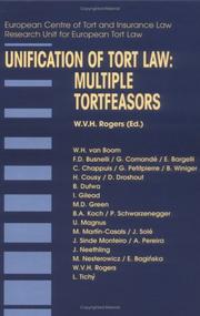 Cover of: Unification Of Tort Law by W. V. H. Rogers