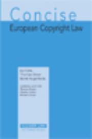Cover of: Concise European Copyright Law (Concise European IP) (Concise European IP)