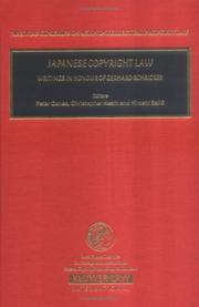 Cover of: Japanese Copyright Law: Writings In Hunour Of Gerhard Schricker (Max Planck Series on Asian Intellectual Property Law)