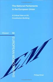 Cover of: National Parliaments in the European Union by Philipp Kiiver