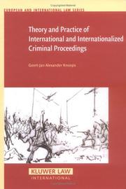 Cover of: Theory And Practice of International And Internationalized Criminal Procedure (European and International Law Series)