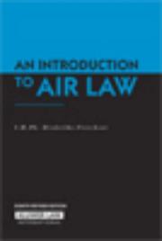 Cover of: Introduction to Air Law by I. H. Philepina Diederiks-Verschoor, M. A. Butler