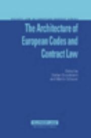 Cover of: Architecture of European Codes and Contract Law (Private Law in European Context) (Private Law in European Context)