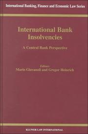 Cover of: International bank insolvencies: a central bank perspective