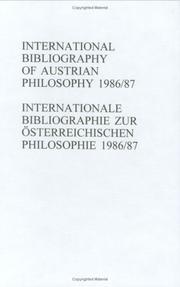 Cover of: International Bibliography of Austrian Philosophy 1986/87