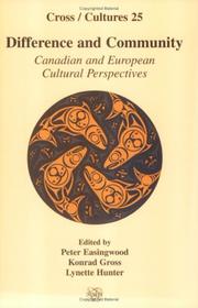 Cover of: Difference And Community.Canadian and European Cultural Perspectives.