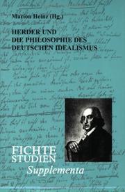 Cover of: Herder und die Philosophie des deutschen Idealismus