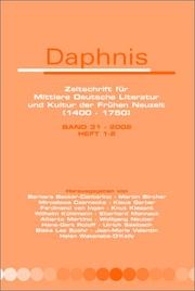 Cover of: Daphnis by Barbara Becker-Cantarino