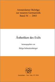 Cover of: Ästhetiken des Exils (Amsterdamer Beiträge zur neueren Germanistik 54)