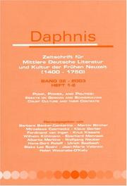 Cover of: Pomp, Power, and Politics: Essays on German and Scandinavian Court Culture and Their Contexts (Daphnis, Vol. 32/1-2)