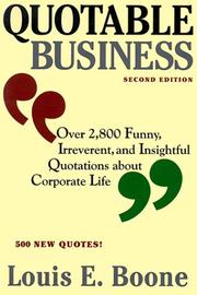 Cover of: Quotable business by Louis E. Boone