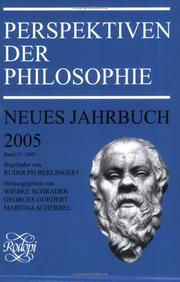 Cover of: Perspektiven der Philosophie. Neues Jahrbuch. Band 31, 2005.