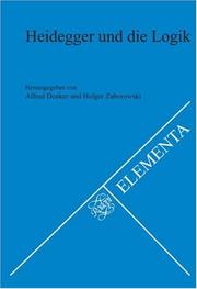 Cover of: Heidegger und die Logik (Elementa 79) (Elementa)