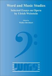 Cover of: Selected Essays on Opera by Ulrich Weisstein (Word and Music Studies 8) (Word and Music Studies)