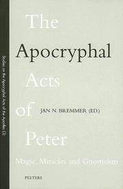 Cover of: The Apocryphal Acts of Peter by Jan N. Bremmer (ed.).
