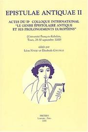 Cover of: Epistulae Antiquae II: Actes Du IIe Colloque International &Laquo; Le Genre Epistolaire Antique Et Ses Prolongements Europeens (Universite Fr