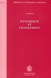 Cover of: Dynamique et changement by M. Fónagy