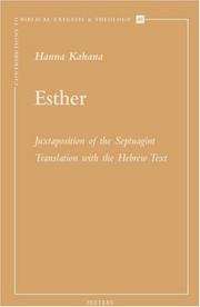 Cover of: Ester: juxtaposition of the Septuagint translation with the Hebrew text