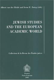 Cover of: Jewish Studies and the European Academic World (Collection De La Revue Des Etudes Juives)