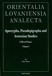 Cover of: Apocrypha, Pseudepigrapha and Armenian Studies, Volume 1 by Michael E. Stone