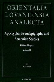 Cover of: Apocrypha, Pseudepigrapha, and Armenian studies: collected papers