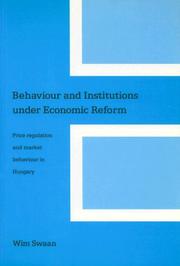Cover of: BEHAVIOR AND INSTITUTIONS UNDER ECOMONIC REFORM (Tinbergen Institute Research)