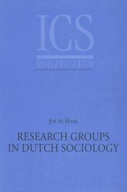 Cover of: Research groups in Dutch sociology