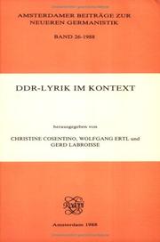 Cover of: DDR-Lyrik im Kontext