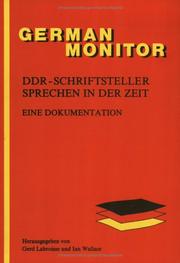 Cover of: DDR-Schriftsteller sprechen in der Zeit: Eine Dokumentation (German monitor) (German monitor)