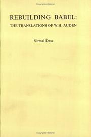 Cover of: Rebuilding Babel: The Translations of W.H. Auden (Approaches to Translation Studies, Vol 10) (Approaches to Translation Studies)