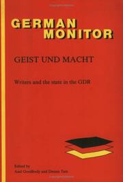 Cover of: Geist und Macht by edited by Axel Goodbody and Dennis Tate.