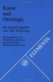 Cover of: Kunst Und Ontologie.Fur Roman Ingarden zum 100. Geburtstag. (Elementa 62) by Wladyslaw Strozewski, Elisabeth Ströker