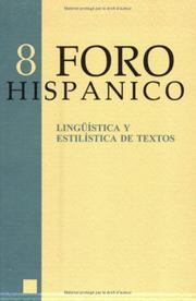 Cover of: Linguistica y EstilIstica de Textos (Foro Hispanico 8) (Foro Hispanico ; 8) by 