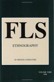 Cover of: Ethnography In French Literature.(French Literature Series 23)