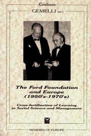 Cover of: The Ford Foundation and Europe, 1950's-1970's by Giuliana Gemelli (ed.)