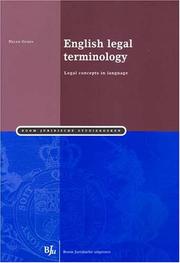Cover of: English Legal Terminology by Helen Gubby