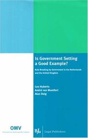 Cover of: Is Government Setting a Good Example? by Leo Hubert, Andre Van Montfort, Alan Doig