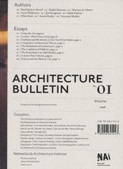 Cover of: Architecture Bulletin: Essays on the Designed Environment (Bulletin)