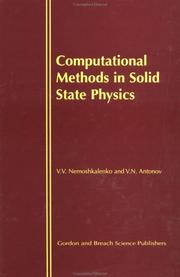 Cover of: Computational methods in solid state physics