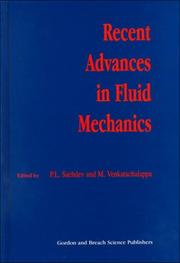 Cover of: Recent Advances in Fluid Mechanics