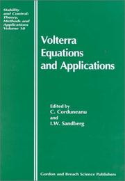 Cover of: Volterra equations and applications