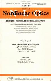 Cover of: Optical Power Limiting | Francois Kajzar