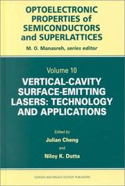 Cover of: Vertical-cavity surface-emitting lasers by edited by Julian Cheng and Niloy K. Dutta.